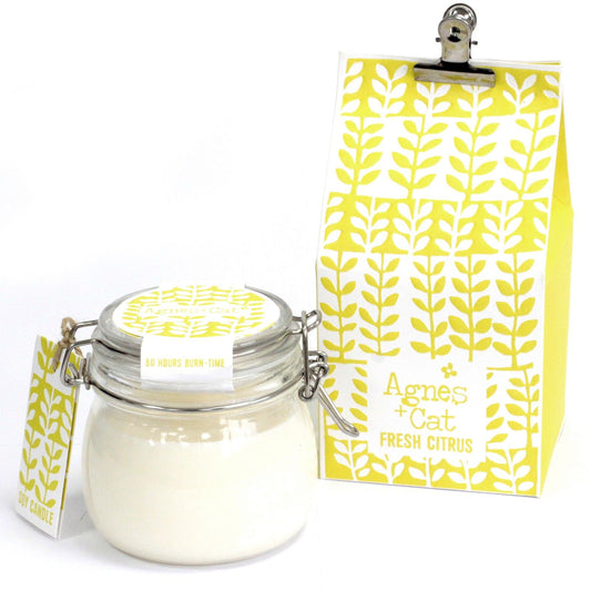 Agnes + Cat Soy Wax Kilner Jar Candle – Citrus 400ml