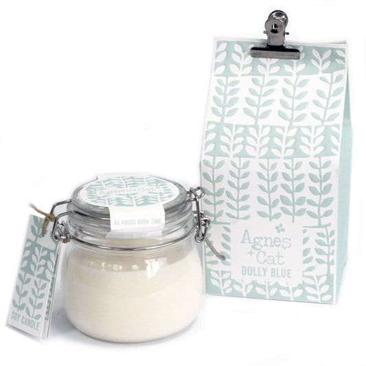 Agnes + Cat Soy Wax Kilner Jar Candle – Dolly Blue 400ml