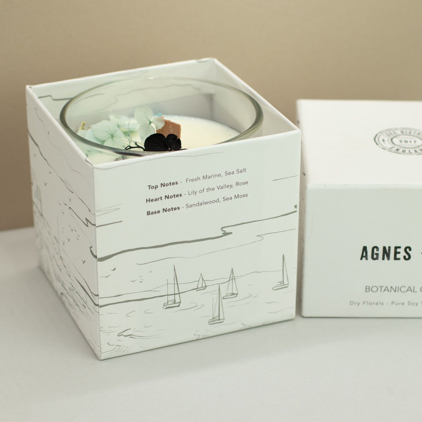Agnes + Cat Botanical Soy Wax Candle – Sea Salt &amp; Moss 350g